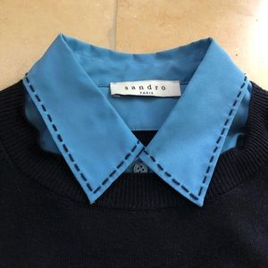 Sandro brand navy blue/french blue sweater/shirt